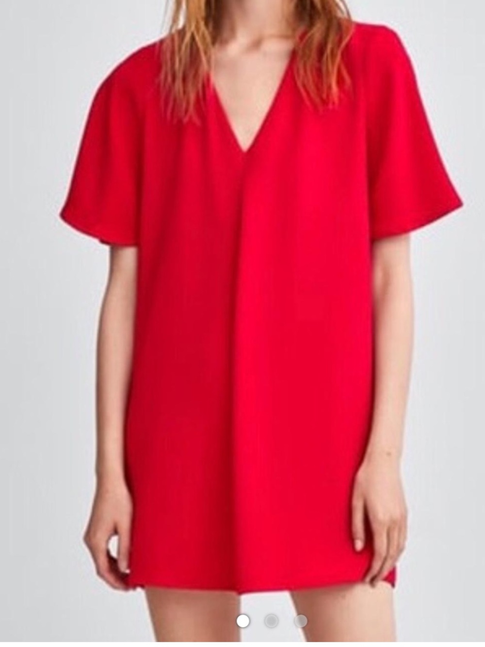 Zara V-neck mini dress with short sleeves Size M